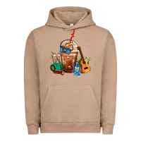 Pigment Burro Camping Frappe Coffee Urban Hoodie - FaDigitalArtStudio