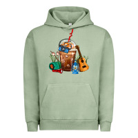 Pigment Oil Green Camping Frappe Coffee Urban Hoodie - FaDigitalArtStudio
