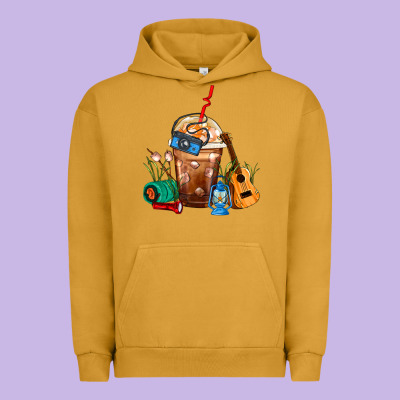 Camping Frappe Coffee Urban Hoodie Designed By Fadigitalartstudio