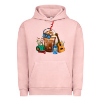 Pigment Salmon Camping Frappe Coffee Urban Hoodie - FaDigitalArtStudio