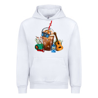White Camping Frappe Coffee Urban Hoodie - FaDigitalArtStudio