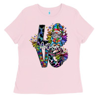 Bubblegum Pink love autism Ladies Tee - SublimationCraftShop
