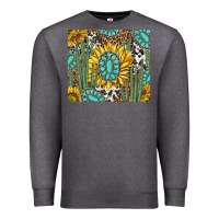 Charcoal Heather western cactus with sunflowers and turquoise tumbler tbs Premium Sweatshirt - TumblerDesignByShophia