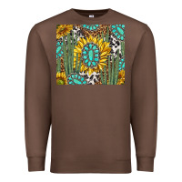 Chestnut western cactus with sunflowers and turquoise tumbler tbs Premium Sweatshirt - TumblerDesignByShophia