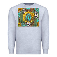 Heather Grey western cactus with sunflowers and turquoise tumbler tbs Premium Sweatshirt - TumblerDesignByShophia