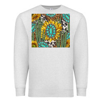 Oatmeal Heather western cactus with sunflowers and turquoise tumbler tbs Premium Sweatshirt - TumblerDesignByShophia