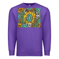 Purple western cactus with sunflowers and turquoise tumbler tbs Premium Sweatshirt - TumblerDesignByShophia
