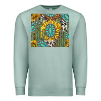 Seafoam western cactus with sunflowers and turquoise tumbler tbs Premium Sweatshirt - TumblerDesignByShophia