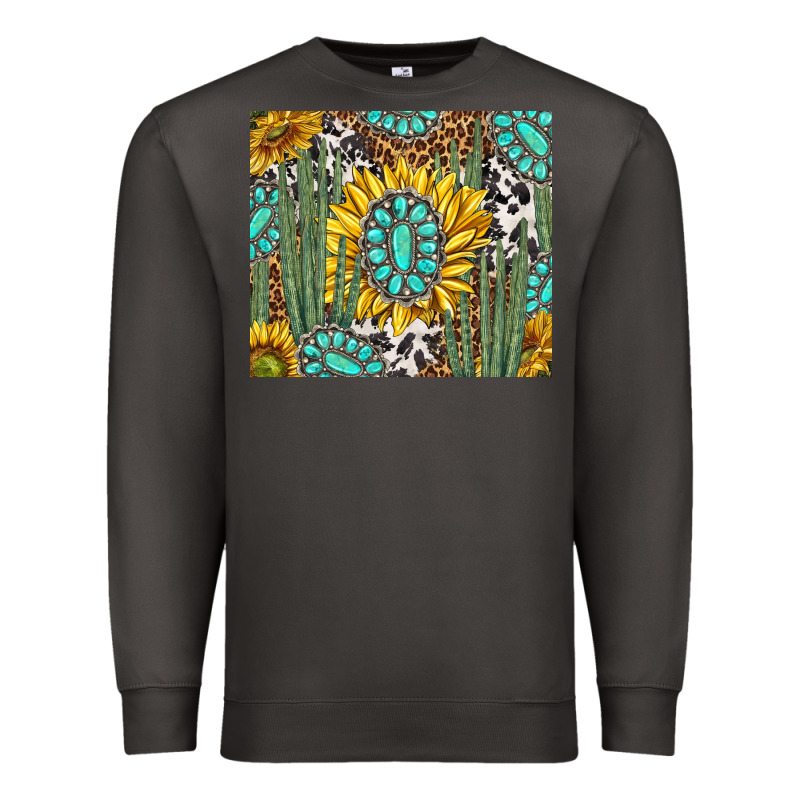 Western Cactus With Sunflowers And Turquoise Tumbler Tbs Premium Sweatshirt by TumblerDesignByShophia | Teevron