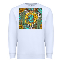 White western cactus with sunflowers and turquoise tumbler tbs Premium Sweatshirt - TumblerDesignByShophia