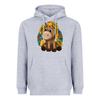 Heather Grey cute baby horse amd sunflowers Heavyweight Hoodie - texasbilliewilder