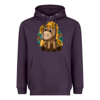 Plum cute baby horse amd sunflowers Heavyweight Hoodie - texasbilliewilder