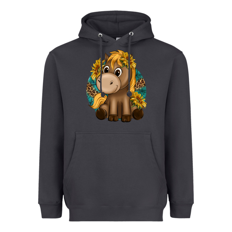 Cute Baby Horse Amd Sunflowers Heavyweight Hoodie by texasbilliewilder | Teevron