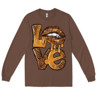Chestnut love leopard with lips Long Sleeve Tee - NancyCooperArtShop