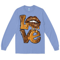 Colony Blue love leopard with lips Long Sleeve Tee - NancyCooperArtShop