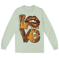 Matcha love leopard with lips Long Sleeve Tee - NancyCooperArtShop