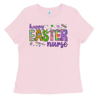 Bubblegum Pink happy easter nurse Ladies Tee - Neo Western