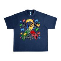 Navy autism listen learn advocate Urban Heavy Tee - MaliasSmallBusiness