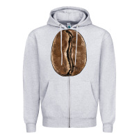 Heather Grey coffee bean Zipper Hoodie - BarkalooDesign