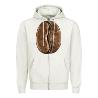 Oatmeal Heather coffee bean Zipper Hoodie - BarkalooDesign