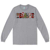 Heather Grey believe Long Sleeve Tee - JahusDesignShop