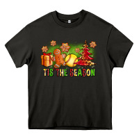 Asphalt Tis The Season Christmas With Softball And Gingerbread Man Heavy Core Tee - FaDigitalArtStudio
