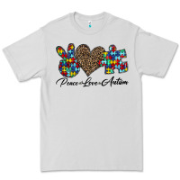 Dove Grey peace love autism1 Premium Tee - CowhideDigitalArt