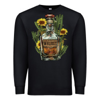 Black Western whiskey bottle Premium Sweatshirt - HowdyJamesFarm