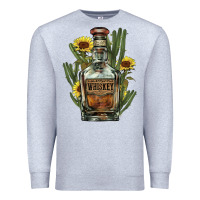 Heather Grey Western whiskey bottle Premium Sweatshirt - HowdyJamesFarm