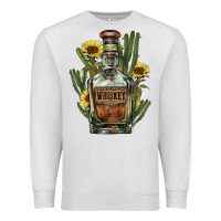 Oatmeal Heather Western whiskey bottle Premium Sweatshirt - HowdyJamesFarm
