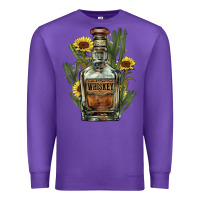 Purple Western whiskey bottle Premium Sweatshirt - HowdyJamesFarm