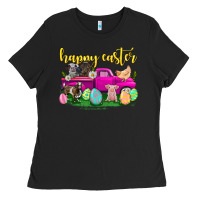 Black happy easter truck with farm animal Ladies Tee - Neo Western