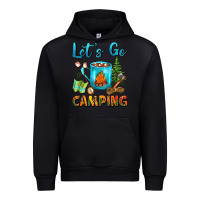 Black Let's Go Camping Coffee Mug Urban Hoodie - FaDigitalArtStudio