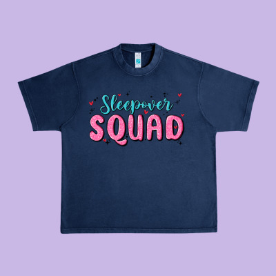 Sleepover Squad Urban Heavy Tee Designed By Maliassmallbusiness