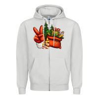 Dove Grey christmas santa claus peace hand Zipper Hoodie - Jasminsmagicworld