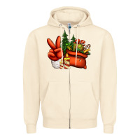 Sandshell christmas santa claus peace hand Zipper Hoodie - Jasminsmagicworld