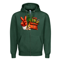 Sports Green christmas santa claus peace hand Zipper Hoodie - Jasminsmagicworld