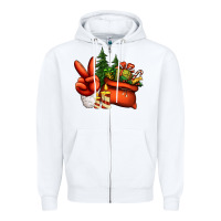 White christmas santa claus peace hand Zipper Hoodie - Jasminsmagicworld