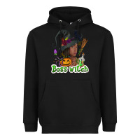 Black Boss witch afro Heavyweight Hoodie - NancyCooperArtShop