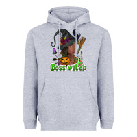 Heather Grey Boss witch afro Heavyweight Hoodie - NancyCooperArtShop