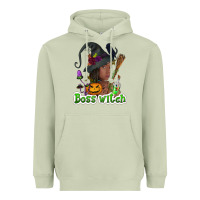 Matcha Boss witch afro Heavyweight Hoodie - NancyCooperArtShop