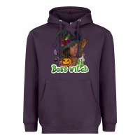 Plum Boss witch afro Heavyweight Hoodie - NancyCooperArtShop