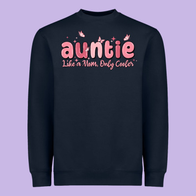 Auntie Like A Mom Only Cooler Heavyweight Sweatshirt Designed By Maliassmallbusiness