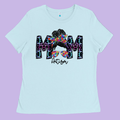 Mom Autism Ladies Tee Designed By Sublimationcraftshop