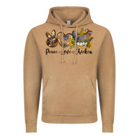 Vintage Camel Western Peace Love Chickens Vintage Hoodie - LillyAllenDesigns