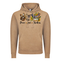 Vintage Coffee Western Peace Love Chickens Vintage Hoodie - LillyAllenDesigns