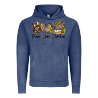 Vintage Denim Western Peace Love Chickens Vintage Hoodie - LillyAllenDesigns