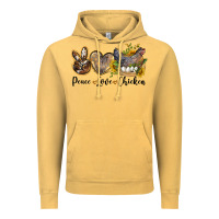 Vintage Mustard Western Peace Love Chickens Vintage Hoodie - LillyAllenDesigns
