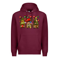 Burgundy Christmas Army Gnomes 4th of july Premium Hoodie - HowdyJamesFarm