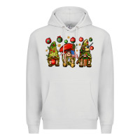 Dove Grey Christmas Army Gnomes 4th of july Premium Hoodie - HowdyJamesFarm